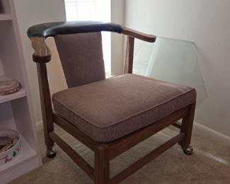 Mid-Century Modern Wheeled upholstered Chairs