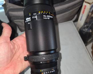 Nikon AF NIKKOR 75-300mm f/4.5-5.6 telephoto zoom lens. 

