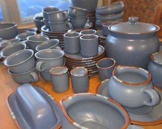 Dansk Mesa Sky Blue stoneware dinnerware. 