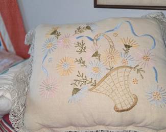 Vintage embroidered pillow
