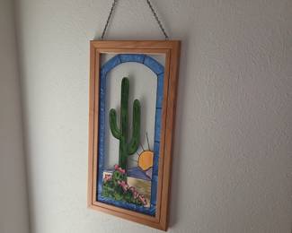 Southwestern Cactus stained glass