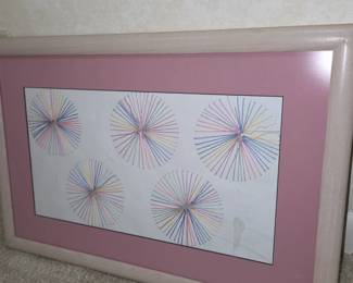 Vintage pastal string art geo circular design.