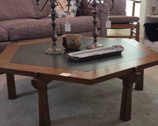 Ranch oak Hexagon coffee table