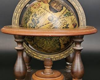 Vintage Wooden Musical & Spinning Globe