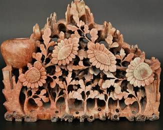 Intricately Carved Chinese Soapstone Sculpture