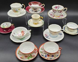 (10) Vintage China Teacup & Saucer Sets, 20 Pieces