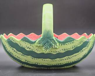 Handled Watermelon Oblong Serving Bowl