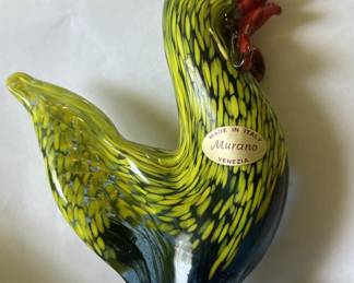 Murano Italy Glass Rooster Figurine - Purchased
