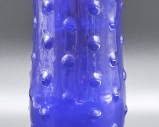 Vintage Cobalt Blue Hobnail Hoosier Glass Vase