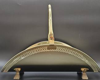 Vintage Claw Footed Brass Fire Log Holder