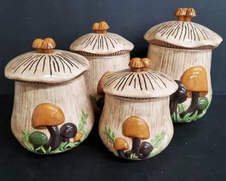 Vintage Mushroom Canisters