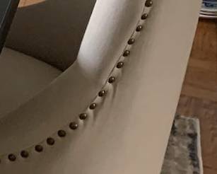 Chair, white, cushioned