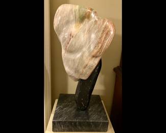 Jenny Authement, Houma, Louisiana, 1971-2008, BA, Nicholls State, MFA, University of Georgia, ""Woman's Virtue", 1997, Carved Stone Sculpture