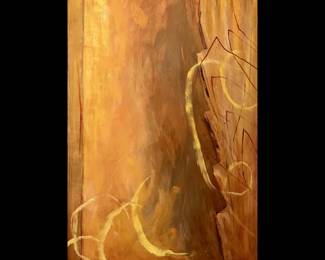 Christopher Johns, American, 1952-2021, BFA, San Francisco Art institute, MFA, Stanford, Professor Emeritus, LSU, "Powerglide", circa 1992, Oil on Canvas