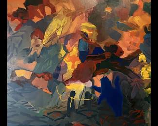 Ann Harding, American, 20th Century, Professor Emerita, Louisiana State University, "Oriental Garden", Oil on Canvas