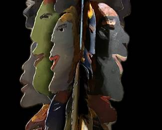 Pat Juneau, South Louisiana self taught artist, polychromed welded steel sculpture 