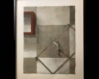 Janet Link, American, 20th Century, MFA from LSU in 2004, "Instrument #3", mixed media on paper