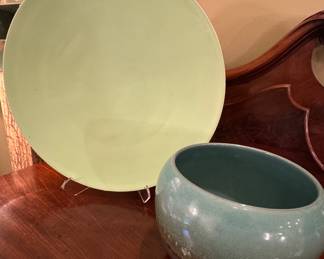 Bobby Silverman green glaze monumental sized platter. 