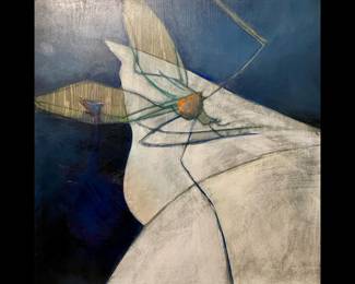 Van Wade Day, American, Louisiana, 20th Century, BA, Middle Tennessee State University, MA University of Georgia, Baton Rouge Gallery Artist, "Cranefly and Cetus Fin" acrylic on wood