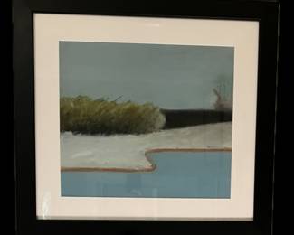 Nancy Harris, MFA, Painting and MA, Art History, Louisiana artist born 1951, Landscape, Acrylic on Paper