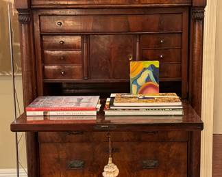 Antique French Empire ‘secretaire a abattant’  (drop leaf secretary) 