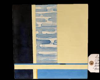 Andrea Pramuk, American, Louisiana, Texas, BA Kansas City Art Institute, MFA University of Texas, daughter of Ed and Mary Pramuk, "Bench" oil on board