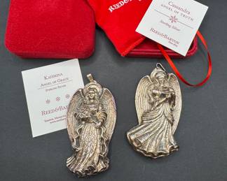 Collection of Reed & Barton sterling silver angel ornaments, shown here ‘Angel of Grace’ and ‘Angel of Truth’.  