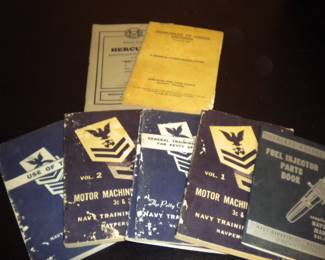 WWII Navy diesel engine workshop books