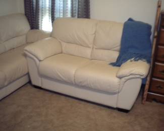 Leather loveseat