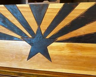 Hand Made Wood Burning AZ Flag