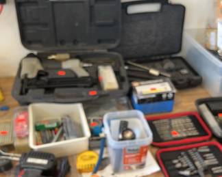Tools, Pneumatic Crown Stapler, Drill Bits