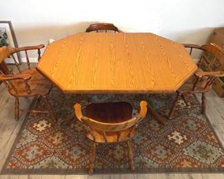 Wood Dining Table Southwest Rug
