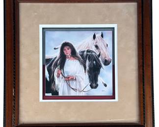 Native American Maiden Horses Print