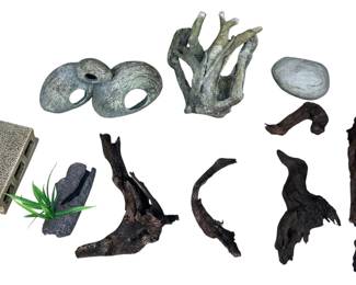 Aquarium Decor Including Petrified Wood