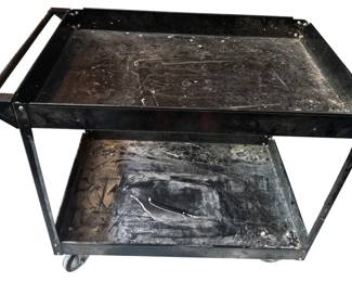 Black Metal Rolling Utility Cart