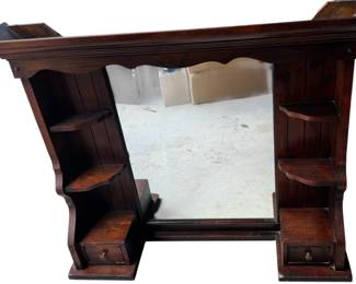 Vintage Solid Wood Dresser Mirror