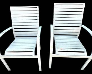 Pair of White Outdoor Chairs