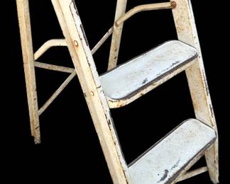 White Metal Step Stool