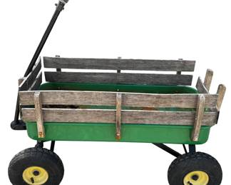 John Deere Metal Wood Wagon