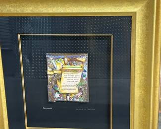 Lot 50 $150 - Raphael Abecassis "Blessing on the House" 28" x 30" framed. The art piece itself is 6" x 8"