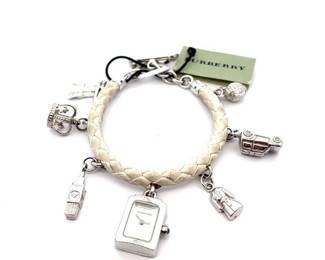 Burberry Watch Charm Bracelet + Box