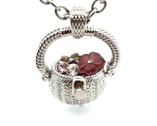 Estate Edgar Berebi Limited Edition Wish Basket with Flowers and Crystals