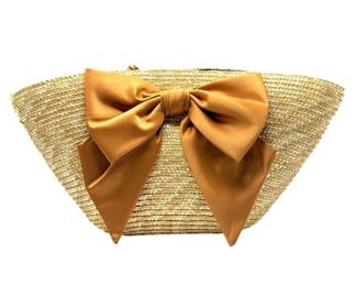 New! Eugenia Kim Natural Straw Tote with Oversized Satin Bow