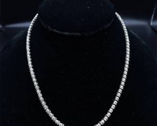Tennis Chain Bar Link Necklace