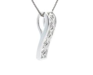 NEW! Cubic Zirconia Journey Scroll Pendant