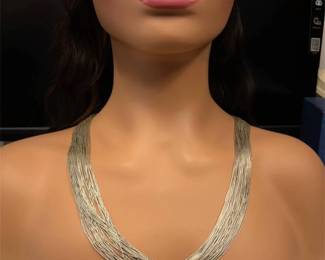 Super Glam 50-Strand Liquid Silver Luxe Necklace