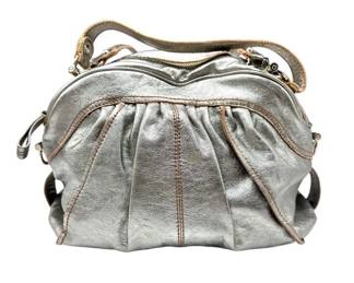Rafé New York Metallic Silver Pleated Shoulder Bag