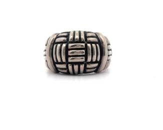 Dome Basketweave Rustic & Bright Shine Ring