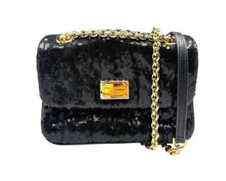 Dolce & Gabbana Black Sequin Shoulder Bag