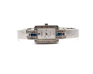 Gruen Ladies Quartz Watch – Silver-Tone with Crystal Accents – With Original Box